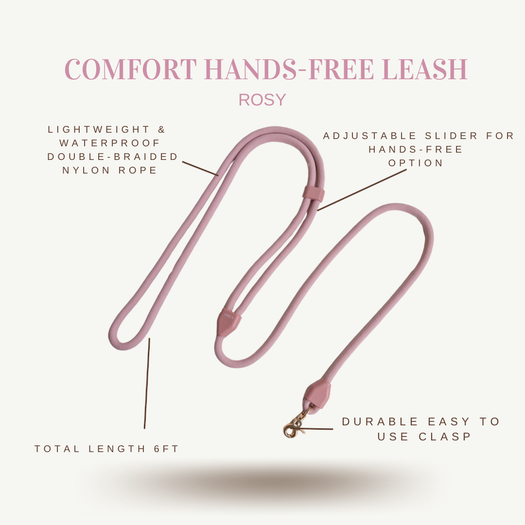 Comfort Hands-Free Leash - Rosy