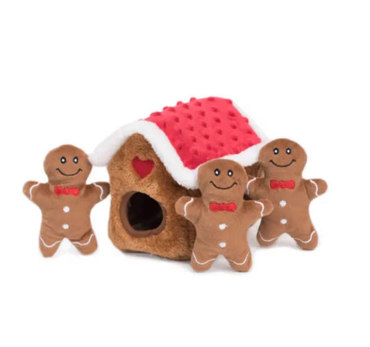 Gingerbread House - Holiday Zippy Burrow Toy