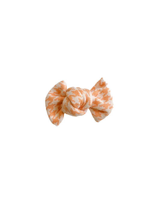 Creamsicle Houndstooth Bow