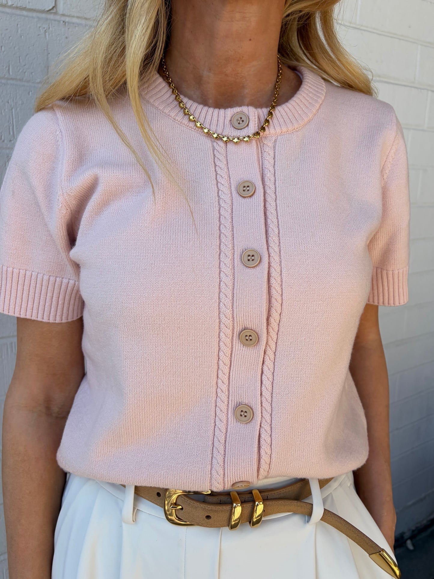 Luelle Dog Bandana & Women’s Cardigan Set - Nude Blush