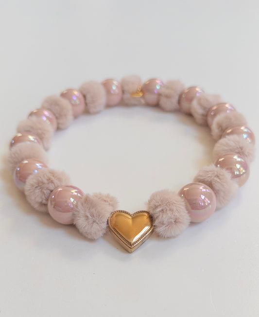 Silky Fluffy Nude Pink Necklace