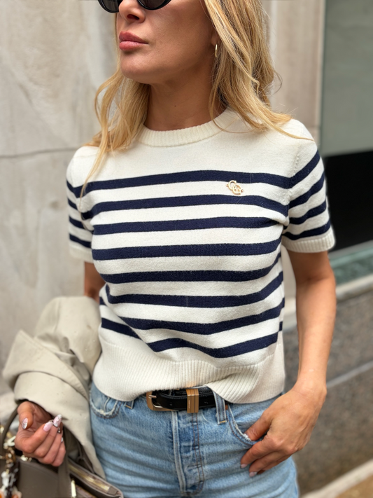 Rhodes Women’s Knit Stripe Shirt - Navy