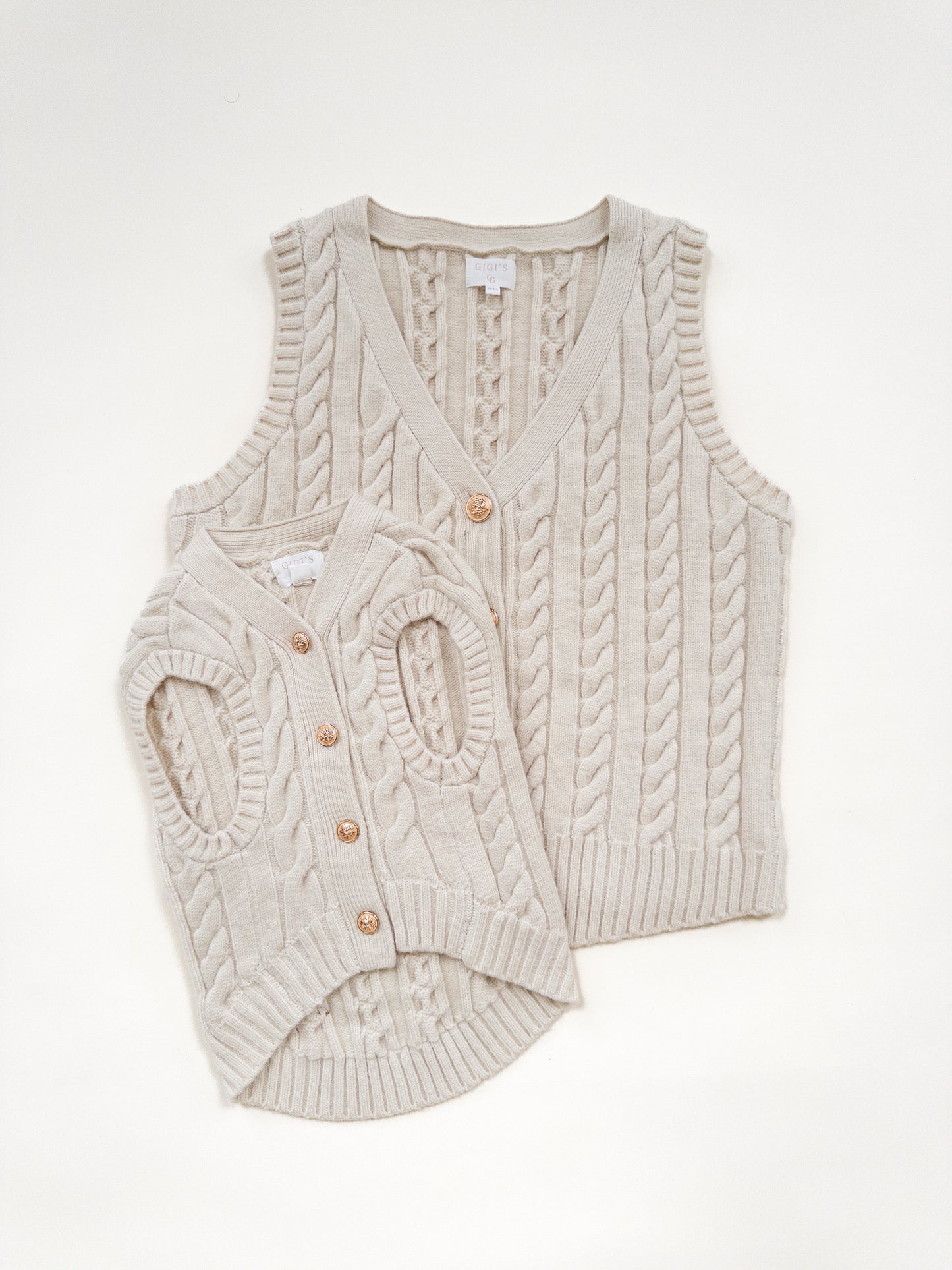 Ellis Knit Vest Set - Soft Oat