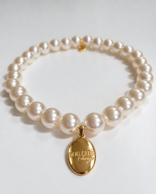 Dog Club Pearly Lune Skinny Necklace