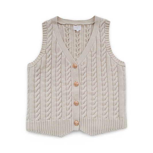 Ellis Women’s Knit Vest - Soft Oat