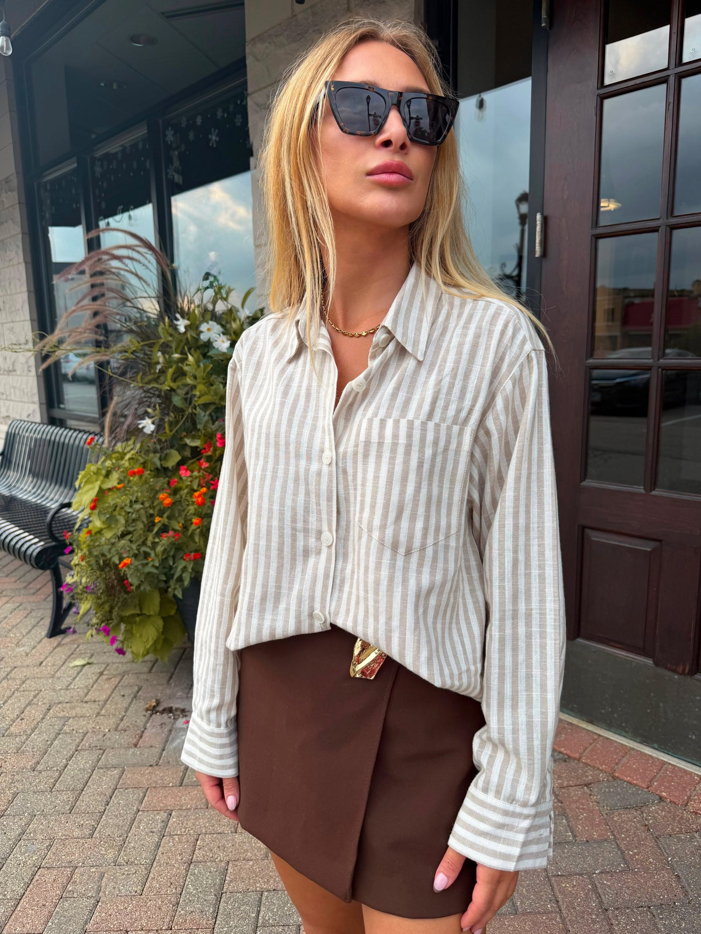 Siena Linen  Women’s Shirt –  Toffee