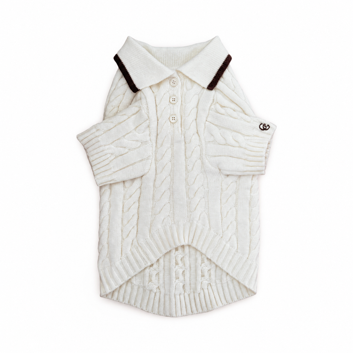 Astor Dog Knit Polo - Ivory