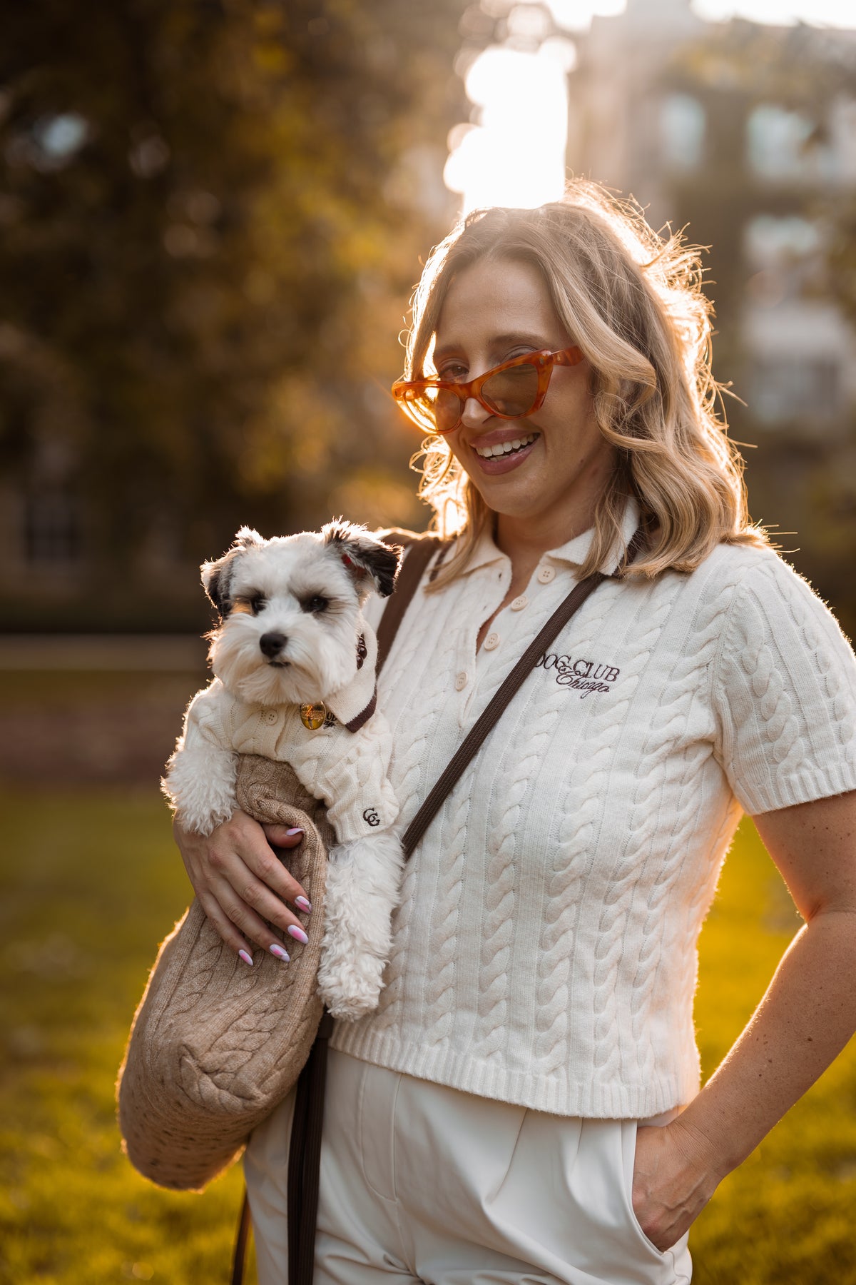 Dog Club Astor Knit Polo Set – Ivory