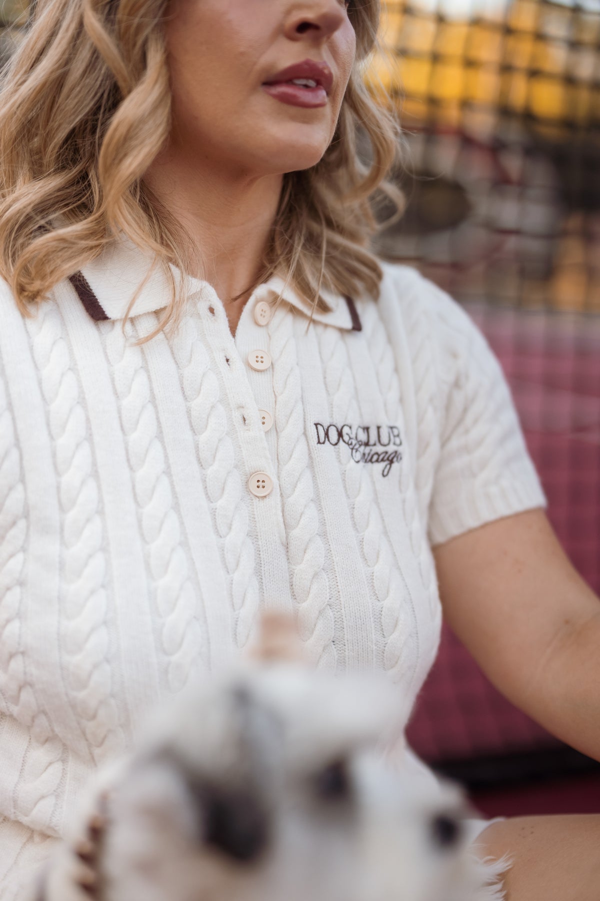 Dog Club Astor Knit Polo Set – Ivory