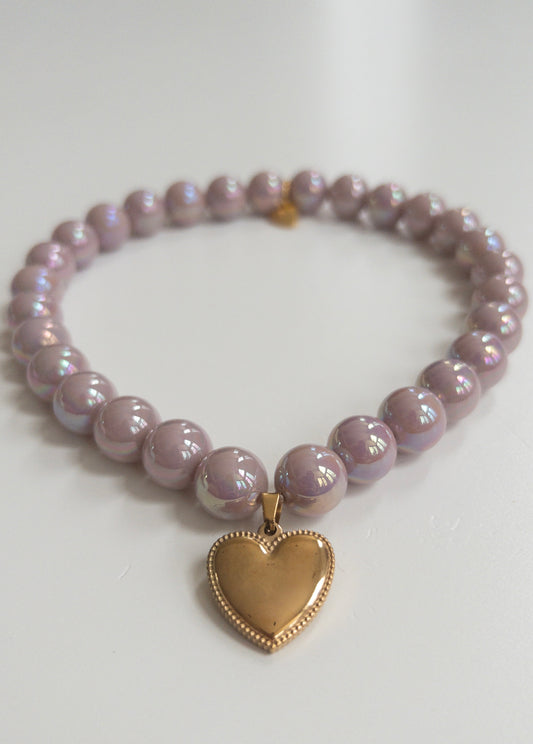 Silky Mauve Skinny Necklace