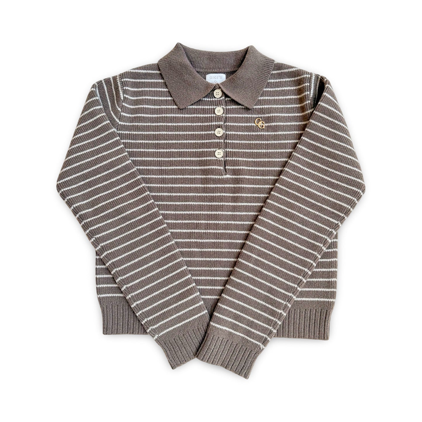 Rowe Women’s Long Sleeve Knit Polo – Mushroom