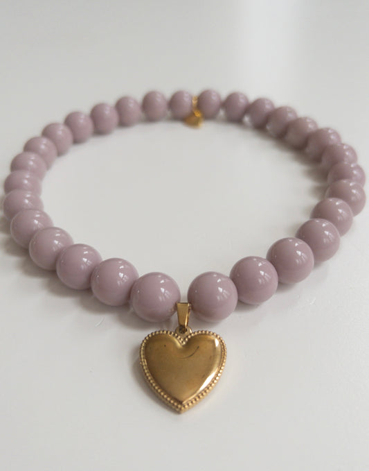 Pretty Mauve Skinny Necklace