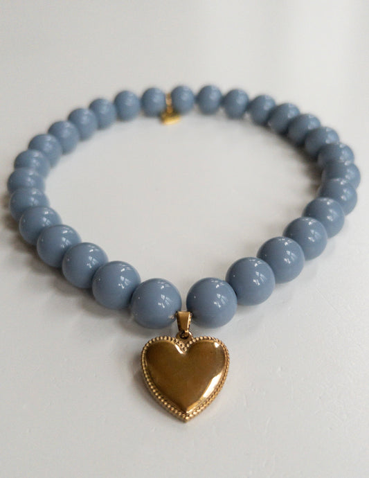 Pretty Denim Blue Skinny Necklace