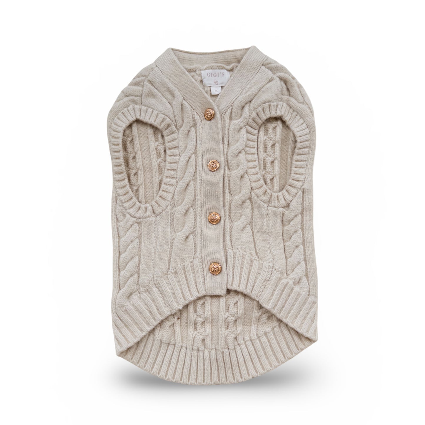 Ellis Dog Knit Vest- Soft Oat