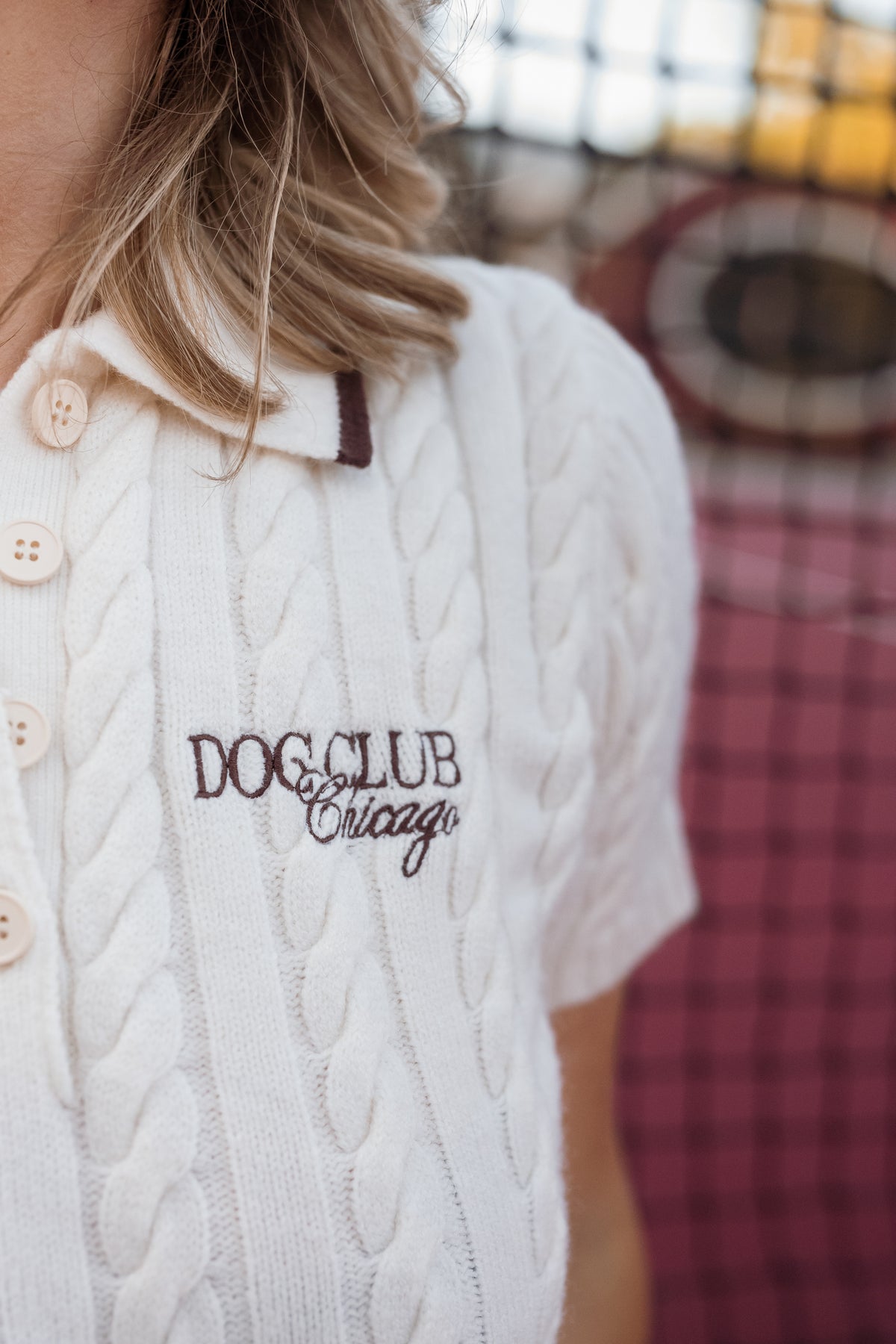 Dog Club Astor Women’s Knit Polo – Ivory