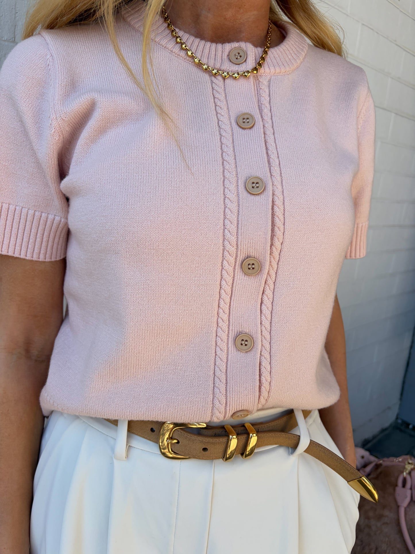 Luelle Dog Bandana & Women’s Cardigan Set - Nude Blush