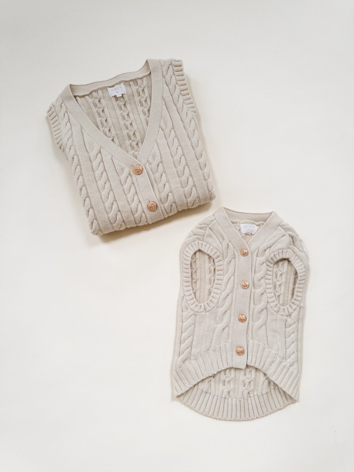 Ellis Knit Vest Set - Soft Oat