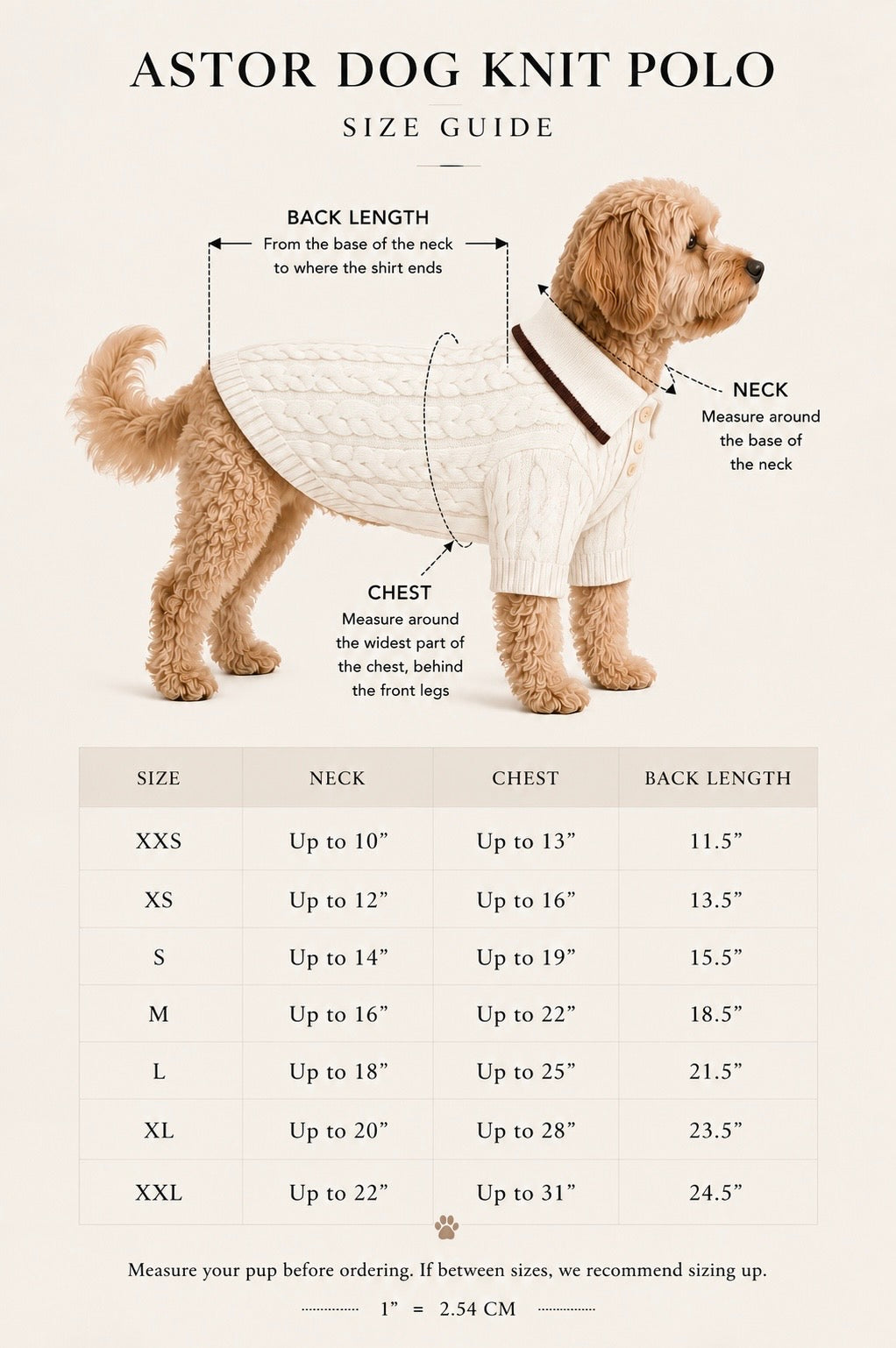 Dog Club Astor Knit Polo Set – Ivory
