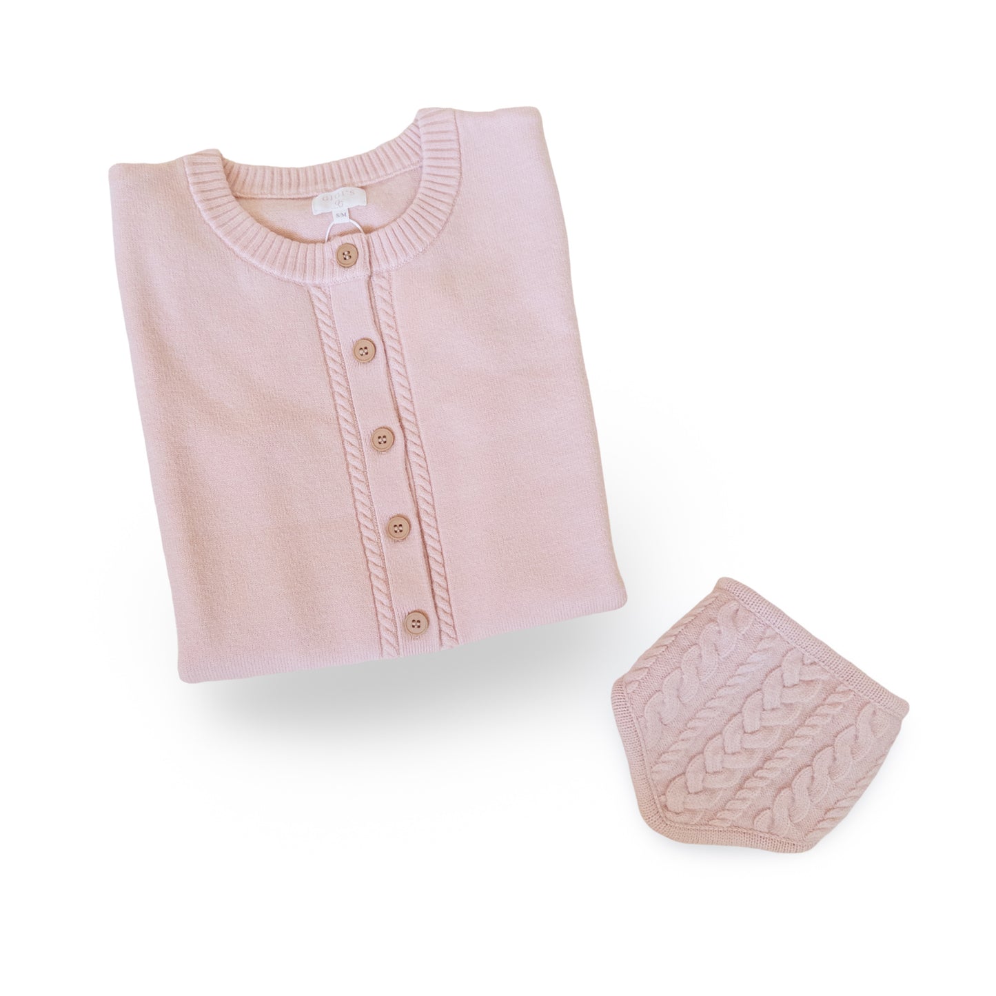 Luelle Dog Bandana & Women’s Cardigan Set - Nude Blush