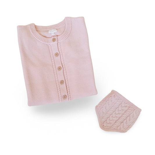 Luelle Dog Bandana & Women’s Cardigan Set - Nude Blush