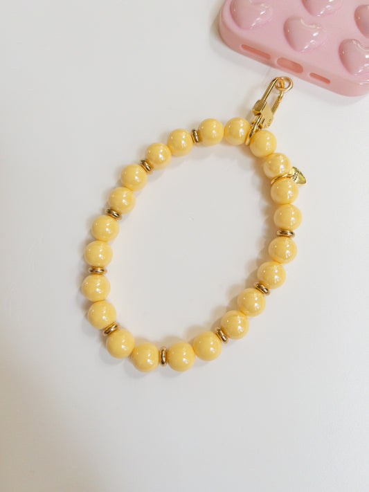 Silky Lemon Beaded Wristlet