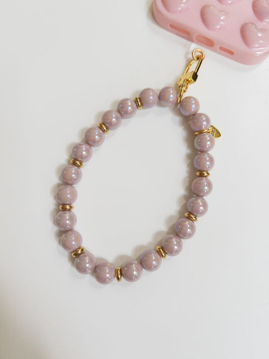 Silky Mauve Beaded Wristlet